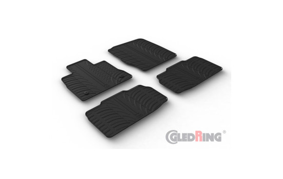 Rubber mats suitable for Ford Explorer VI PHEV 2019- (T profile 4-piece + mounting clips)