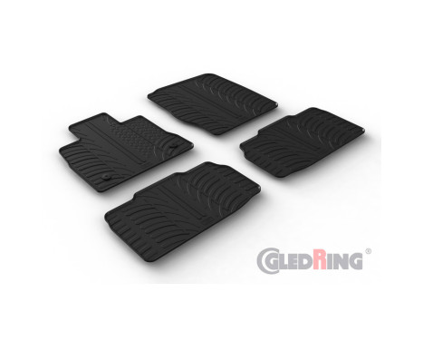 Rubber mats suitable for Ford Explorer VI PHEV 2019- (T profile 4-piece + mounting clips), Image 2