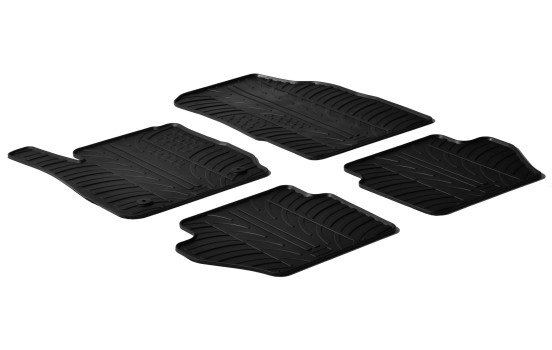 Rubber mats suitable for Ford Fiesta VII 2008- (T-Design 4-piece + mounting clips)