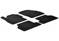 Rubber mats suitable for Ford Focus II 2005-2011 (T-Design 4-piece + mounting clips)