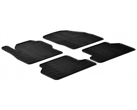 Rubber mats suitable for Ford Focus II 2005-2011 (T-Design 4-piece + mounting clips)