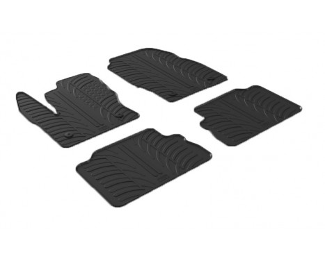 Rubber mats suitable for Ford Kuga 2016- (T-Design 4-piece + mounting clips)