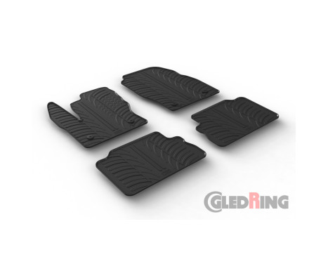 Rubber mats suitable for Ford Kuga 2016- (T-Design 4-piece + mounting clips), Image 2
