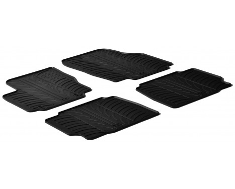Rubber mats suitable for Ford Mondeo 5 doors 2007-2011 (T-Design 4-piece + mounting clips)