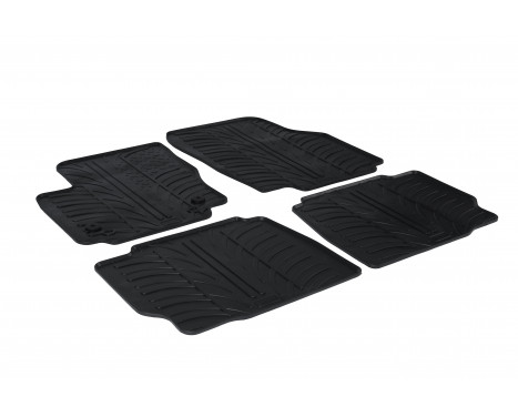 Rubber mats suitable for Ford Mondeo 5 doors 2011-2014 (T-Design 4-piece + mounting clips)