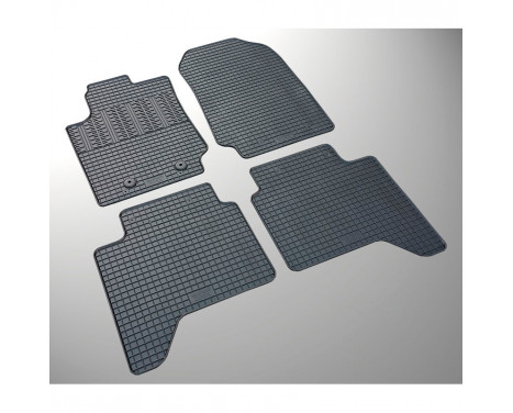 Rubber mats suitable for Ford Ranger 2012- (4-piece + mounting system)