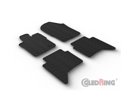 Rubber mats suitable for Ford Raptor II (Petrol) 2022-(T profile 4-piece + mounting clips)
