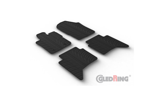 Rubber mats suitable for Ford Raptor II (Petrol) 2022-(T profile 4-piece + mounting clips)