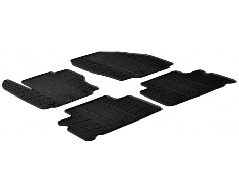 Rubber mats suitable for Ford S-Max & Galaxy 5 doors 2006-2011 (T-Design 4-piece + mounting clips)