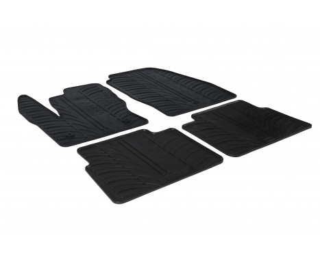 Rubber mats suitable for Ford Tourneo Connect Passenger 2014 (T profile 4-piece + mounting clips)