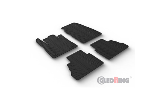 Rubber mats suitable for Ford Tourneo Courier 2023- (T profile 4-piece + mounting clips)