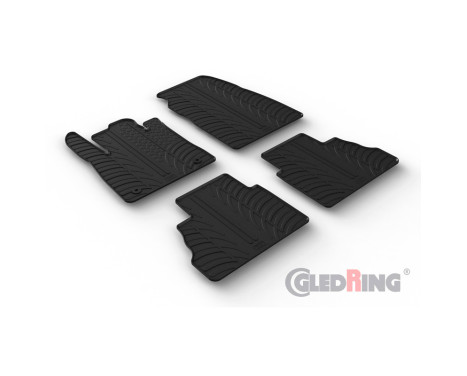 Rubber mats suitable for Ford Tourneo Courier 2023- (T profile 4-piece + mounting clips), Image 2