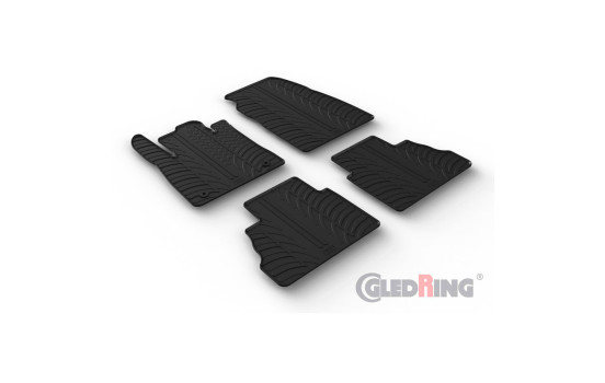 Rubber mats suitable for Ford Tourneo Courier 2023- (T profile 4-piece + mounting clips), Image 2