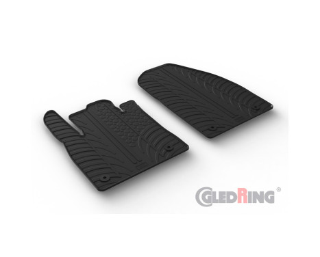 Rubber mats suitable for Ford Transit Courier (Cargo) 2023- (T profile 2-piece + mounting clips)