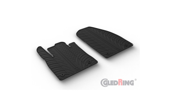 Rubber mats suitable for Ford Transit Courier (Cargo) 2023- (T profile 2-piece + mounting clips)