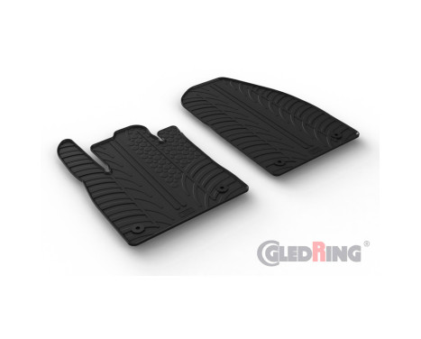 Rubber mats suitable for Ford Transit Courier (Cargo) 2023- (T profile 2-piece + mounting clips), Image 2