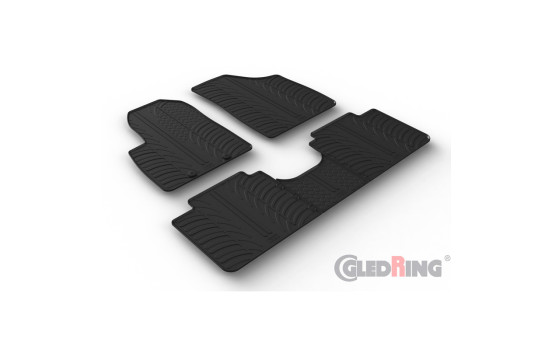 Rubber mats suitable for Forthing T5 Evo 2021- (T profile 5-piece + mounting clips)