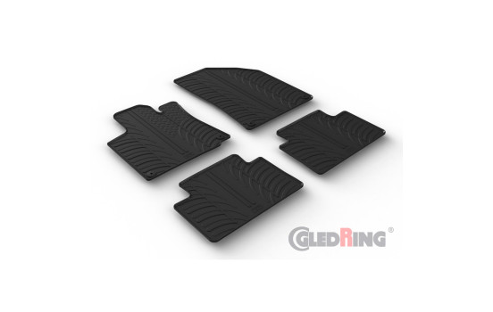 Rubber mats suitable for Geely CoolRay 2018- (T profile 4-piece + mounting clips)