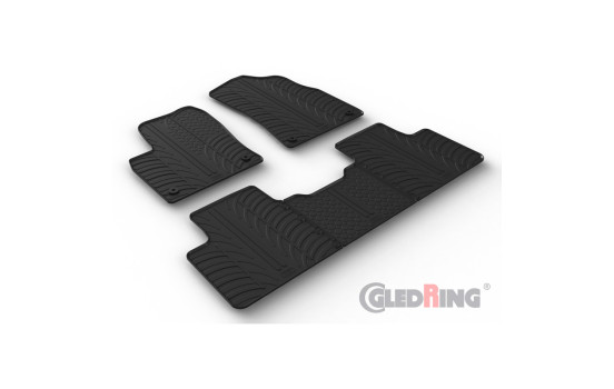 Rubber mats suitable for Geely StarRay 2022- (T profile 5-piece + mounting clips)