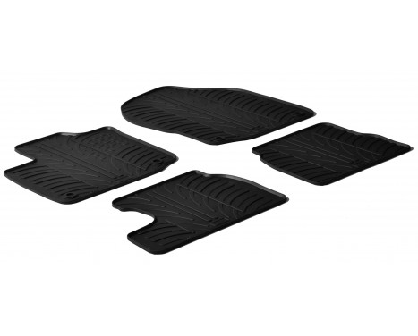 Rubber mats suitable for Honda Civic 2012- (T-Design 4-piece + mounting clips)
