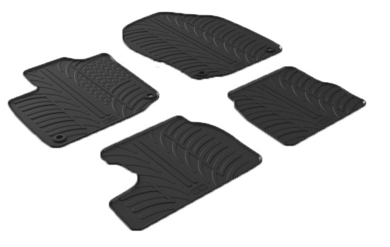 Rubber mats suitable for Honda Civic Diesel 2012- (T-Design 4-piece + mounting clips)