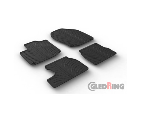 Rubber mats suitable for Honda Civic Diesel 2012- (T-Design 4-piece + mounting clips), Image 2