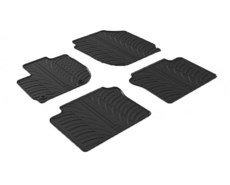 Rubber mats suitable for Honda HR-V 8/2015- (T-Design 4-piece + mounting clips)