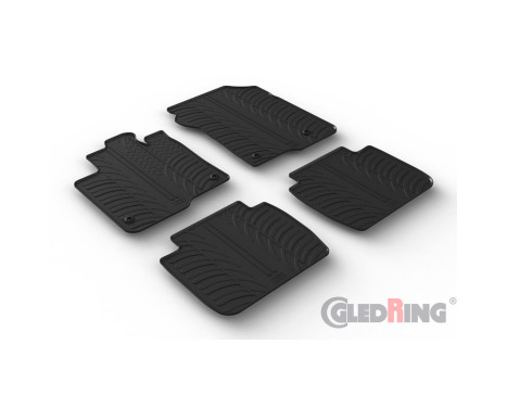Rubber mats suitable for Honda ZR-V eHEV 2023- (T profile 4-piece + mounting clips)