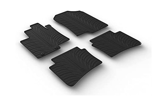 Rubber mats suitable for Hyundai Bayon 2021- (T-Design 4-piece + mounting clips)