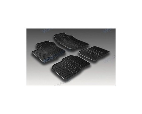 Rubber mats suitable for Hyundai Veloster 2011- (T-Design 4-piece + mounting clips), Image 2