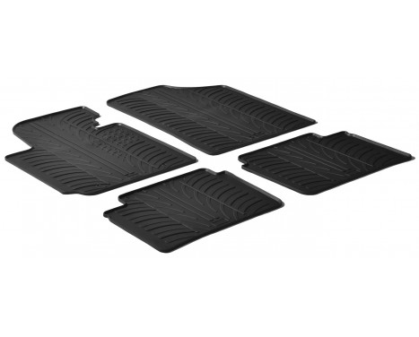 Rubber mats suitable for Hyundai Veloster 2011- (T-Design 4-piece + mounting clips)