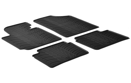 Rubber mats suitable for Hyundai Veloster 2011- (T-Design 4-piece + mounting clips)