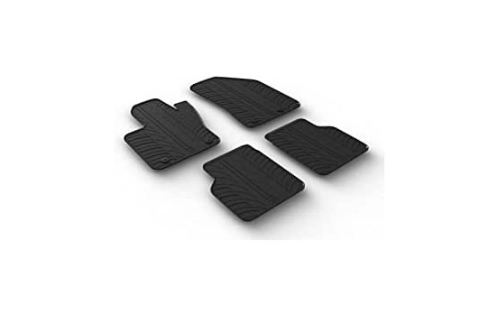 Rubber mats suitable for Jeep Compass 5/2017- (T-Design 4-piece + mounting clips)