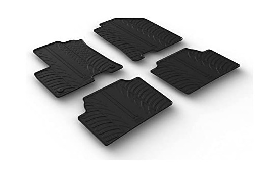 Rubber mats suitable for Kia e-Niro 2018- (T profile 4-piece + mounting clips)