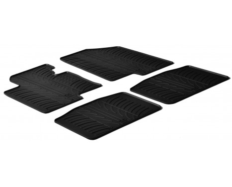 Rubber mats suitable for Kia Optima 2012- (T-Design 4-piece + mounting clips)