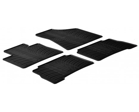 Rubber mats suitable for Kia Sorento 2009-2015 (T-Design 4-piece + mounting clips)