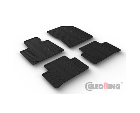 Rubber mats suitable for Kia Sorento IV (MQ4) 2020- (T-Design 4-piece + mounting clips)