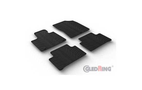 Rubber mats suitable for Kia Sorento IV (MQ4) 2020- (T-Design 4-piece + mounting clips)