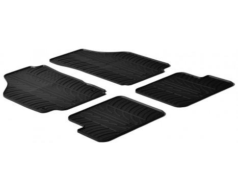 Rubber mats suitable for Lancia Ypsilon 2003-2011 (T-Design 4-piece + mounting clips)