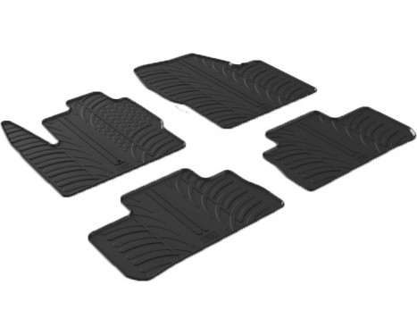 Rubber mats suitable for Landrover Freelander II 2007- (T-Design 4-piece + mounting clips)