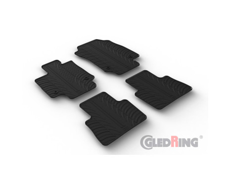 Rubber mats suitable for Lexus NX PHEV 2022- (T profile 4-part + mounting clips)