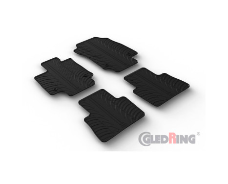 Rubber mats suitable for Lexus NX PHEV 2022- (T profile 4-part + mounting clips), Image 2