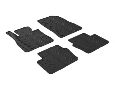 Rubber mats suitable for Mazda 2 11/2014- (T-Design 4-piece + mounting clips)