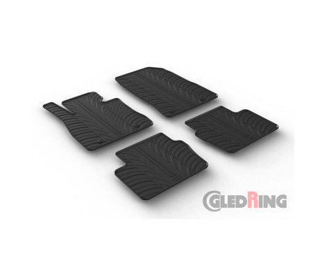 Rubber mats suitable for Mazda 2 11/2014- (T-Design 4-piece + mounting clips), Image 2