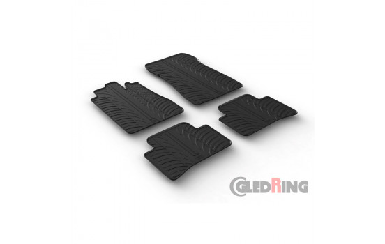 Rubber mats suitable for Mercedes C-Class W202 1993-2000 (T-Design 4-piece + mounting clips)