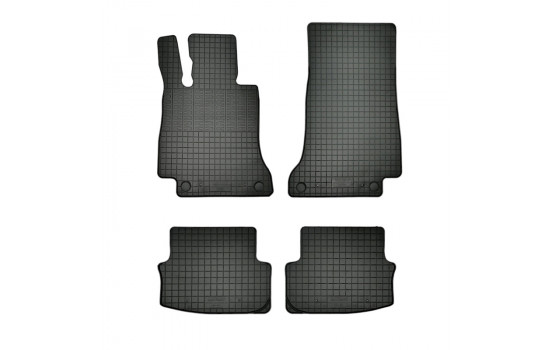 Rubber mats suitable for Mercedes C-Class W205 Coupe/Cabrio 2015- (4-piece with mounting points)