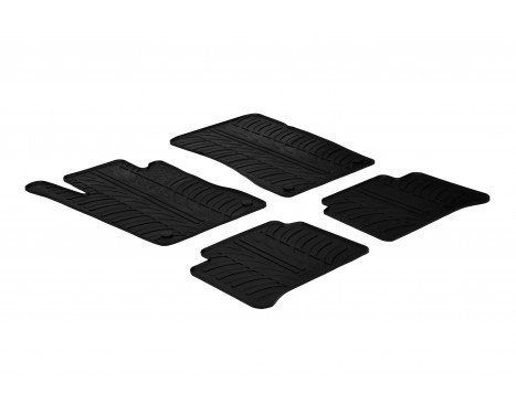 Rubber mats suitable for Mercedes E-Class W211 2003-2009 (T-Design 4-piece + mounting clips)