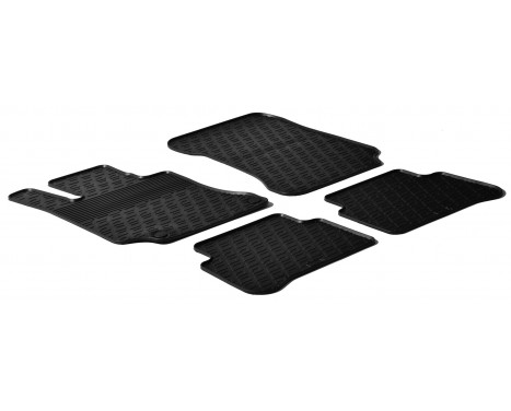 Rubber mats suitable for Mercedes E-Class W212 2009-2013 (G-Design 4-piece + mounting clips)