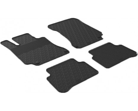 Rubber mats suitable for Mercedes E-Class W212 2014- (G-Design 4-piece + mounting clips)