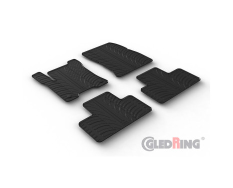 Rubber mats suitable for Mercedes EQB (X243) 2021- (T profile 4-piece + mounting clips)